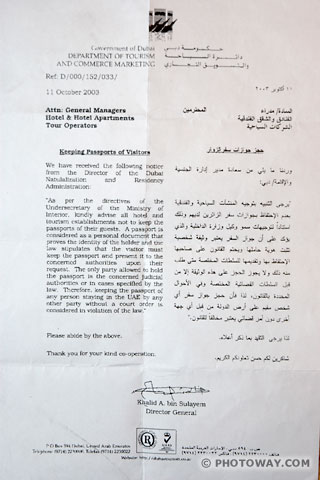 Image of the Passport for Dubai official document about passport keeping in UAE